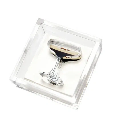 Tara Wilson Designs Espresso Martini Cocktail Napkin Holder In Clear