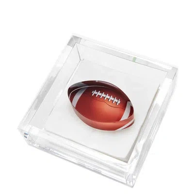 Tara Wilson Designs Football Cocktail Napkin Holder In Clear