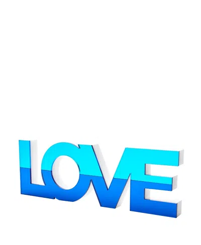 Tara Wilson Designs Stand Alone Love Mirrored Decor In Blue