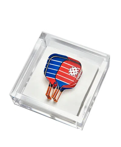Tara Wilson Designs Pickleball Cocktail Napkin Holder In Multi