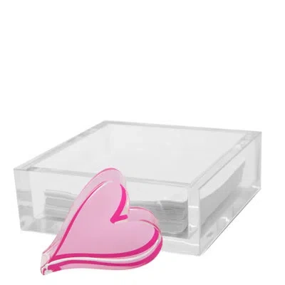 Tara Wilson Designs Pink Heart Cocktail Napkin Holder