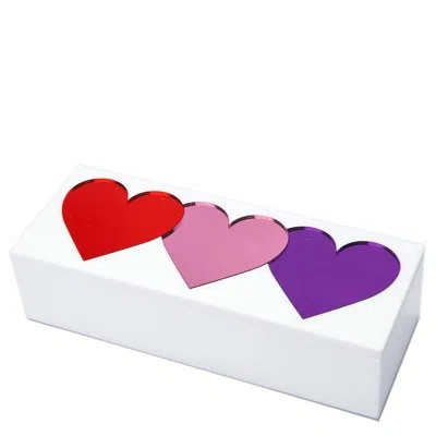 Tara Wilson Designs Plastic Desk Organizer In Pink,white,red,purple