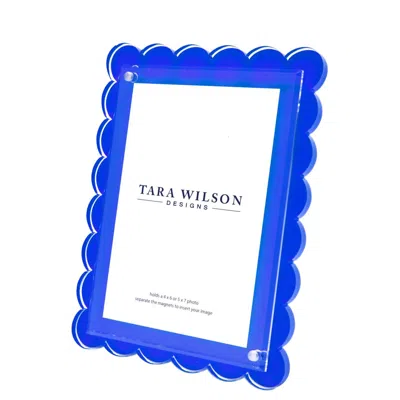 Tara Wilson Designs Scallop Acrylic Picture Frame In Blue