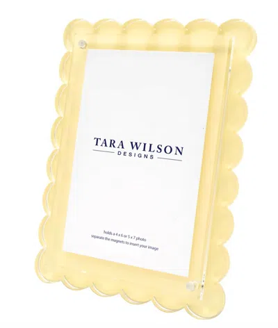 Tara Wilson Designs Scallop Acrylic Picture Frame In Pastel Yellow