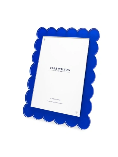 Tara Wilson Designs Scalloped Acrylic Frame In Blue