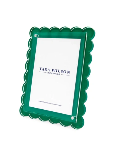 Tara Wilson Designs Scalloped Acrylic Frame In Green