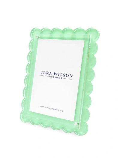 Tara Wilson Designs Scalloped Acrylic Frame In Green