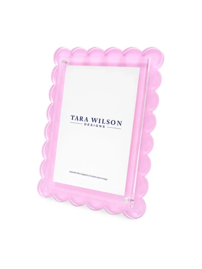 Tara Wilson Designs Scalloped Acrylic Frame In Pink