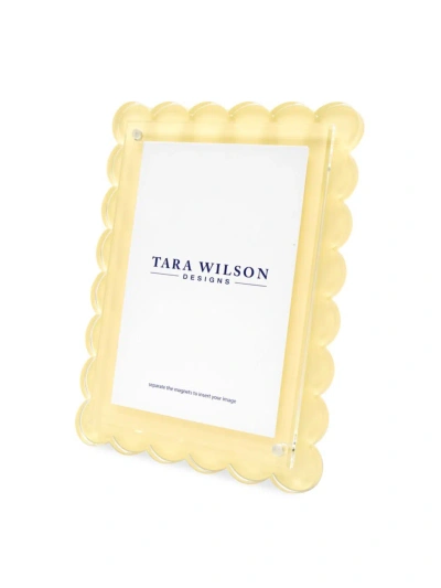 Tara Wilson Designs Scalloped Acrylic Frame In Yellow