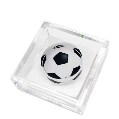 Tara Wilson Designs Soccer Cocktail Napkin Holder In Clear