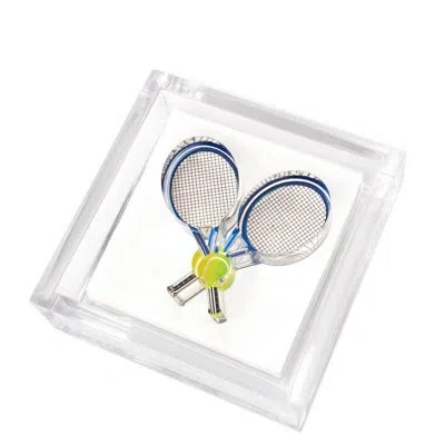 Tara Wilson Designs Tennis Raquets Cocktail Napkin Holder In Clear