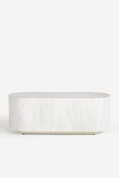 Taracea Swirled Drum Reclaimed Oval Coffee Table In Grey