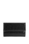 Tardini Genuine American Alligator Sterling Silver Embellished Wallet Black In Black