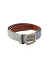Tardini Mens American Alligator Gold-toned Frame Buckle Belt Gray In Grey