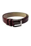 Tardini Mens American Alligator Silver-toned Frame Buckle Belt Red In Red