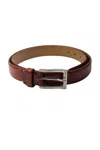 Tardini Mens American Alligator Silver-toned Frame Buckle Belt Red In Red
