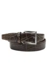 Tardini Mens American Genuine Alligator Textured Belt Chestnut Brown In Brown