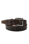 Tardini Mens American Genuine Alligator Textured Belt Chestnut Brown In Brown