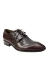 Tardini Mens Brown Genuine American Alligator Cordovan Leather Shoes In Brown