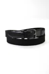 Tardini Mens Embossed Leather Trim Canvas Web Belt Black In Black
