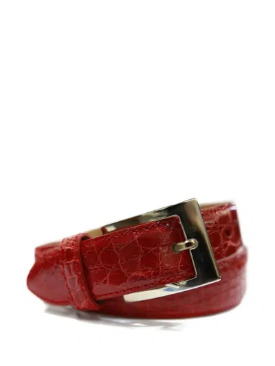 Tardini Rectangular-buckle Belt In Red
