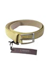 Tardini Womens Yellow Genuine American Alligator Leather 1 1/8" Belt In Yellow