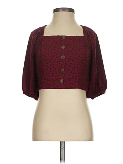 Pre-owned Target 3/4 Sleeve Blouse In Burgundy