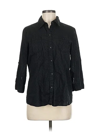 Pre-owned Target 3/4 Sleeve Button Down Shirt In Black