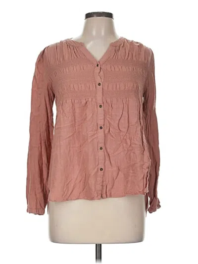Pre-owned Target Long Sleeve Blouse In Brown