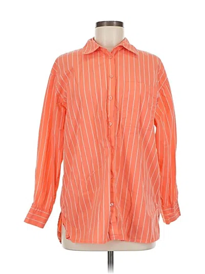 Pre-owned Target Long Sleeve Button Down Shirt In Orange