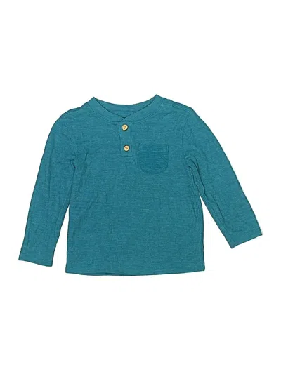 Pre-owned Target Kids' Long Sleeve Henley In Teal