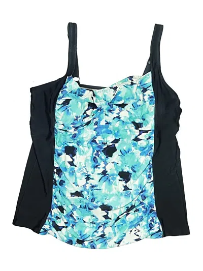 Pre-owned Target Swimsuit Top Blue Print Pattern Swimwear