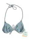 Target Swimsuit Top Gray Solid Pattern Swimwear In Gray