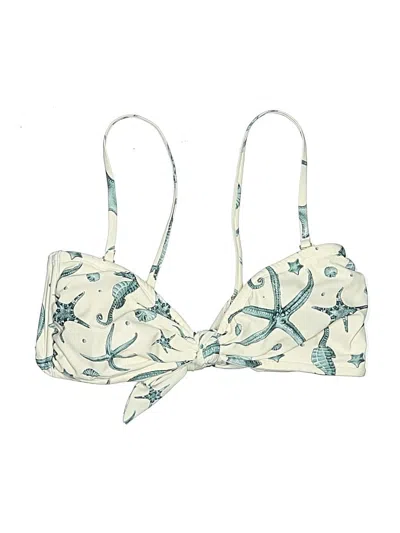 Pre-owned Target Swimsuit Top Ivory Print Pattern Swimwear