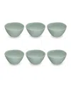 Tarhong 5.9" Wheat Pp 6-piece Bowl Set, 19 oz In Sage Green