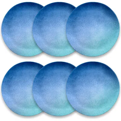 Tarhong 6-piece Oceanic Ombré Dinner Plate Set In Blue