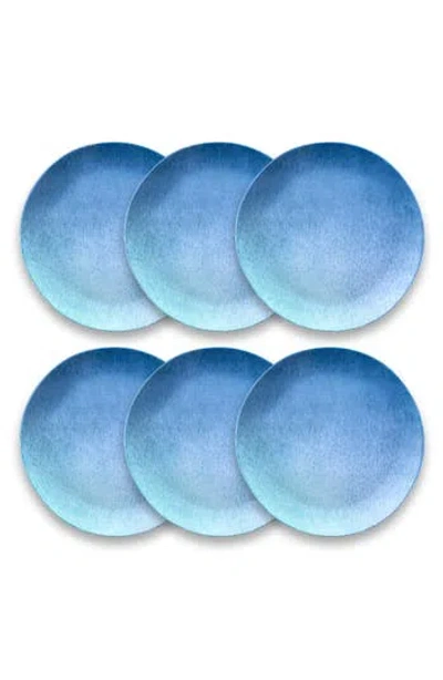 Tarhong 6-piece Oceanic Ombré Salad Plate Set In Blue