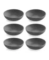 Tarhong 8" Planta Artisan 6-piece Low Bowl Set, 43.3 oz In Gray