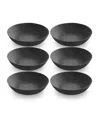 Tarhong 9" Planta 6-piece Low Bowl Set, 25 oz In Black