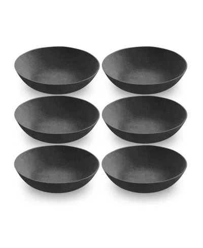 Tarhong 9" Planta 6-piece Low Bowl Set, 25 oz In Black