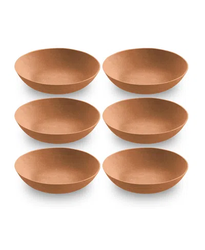 Tarhong 9" Planta 6-piece Low Bowl Set, 25 oz In Terracotta
