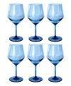 Tarhong Angle Goblets 23 Oz, Set Of 6 In Blue