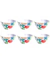 Tarhong Audrey Floral 6" Cereal Bowls 24 Oz, Set Of 6, Service For 6 In Multi