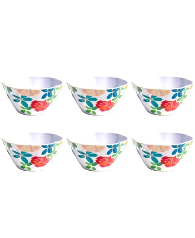 Tarhong Audrey Floral 6" Cereal Bowls 24 Oz, Set Of 6, Service For 6 In Multi