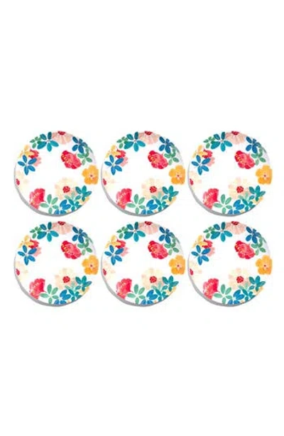 Tarhong Audrey Floral Set Of Six Melamine Dinner Plates In Multi