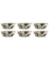 Tarhong Bali Leaves 7.1" Cereal Bowl Merge 37 Oz, Set Of 6, Service For 6 In Brown