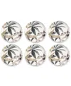 Tarhong Bali Leaves Salad Plates Merge, Set Of 6 In Brown
