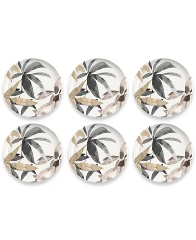 Tarhong Bali Leaves Salad Plates Merge, Set Of 6 In Brown
