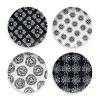 Tarhong Bamboo Medallion 4-pc. Melamine Salad Plate In Black