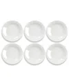 Tarhong Bamboo Raised Rim Salad Plates, Set Of 6 In White